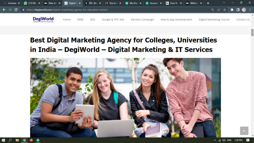 digital marketing for college and university